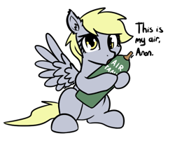 Size: 627x511 | Tagged: safe, artist:neuro, derpy hooves, pegasus, pony, g4, air tank, ear fluff, female, hoof hold, implied anon, mare, simple background, sitting, solo, talking to viewer, transparent background