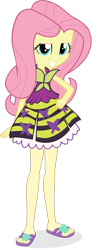 Size: 530x1320 | Tagged: editor needed, source needed, safe, artist:hoodie-stalker, edit, fluttershy, equestria girls, g4, my little pony equestria girls: rainbow rocks, clothes, dress, feet, female, hand on hip, sandals, simple background, solo, toes, transparent background, vector