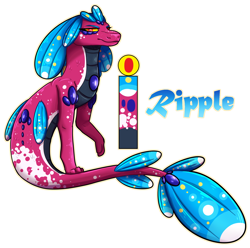 Size: 1946x1930 | Tagged: safe, artist:littlfawn05, oc, oc only, merpony, seapony (g4), blue mane, dorsal fin, fish tail, flowing tail, red eyes, simple background, solo, tail, transparent background