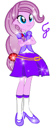 Size: 240x561 | Tagged: safe, artist:gihhbloonde, oc, oc only, oc:music melody, equestria girls, g4, base used, clothes, crossed arms, eyelashes, female, simple background, skirt, smiling, solo, transparent background