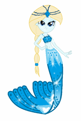 Size: 388x574 | Tagged: safe, artist:gihhbloonde, artist:selenaede, oc, oc only, mermaid, equestria girls, g4, barbie, barbie in a mermaid tale, base used, eyelashes, fish tail, hand on hip, mermaid tail, mermaidized, simple background, smiling, solo, species swap, tail, white background