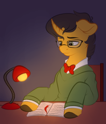 Size: 2849x3331 | Tagged: safe, artist:vetta, oc, oc only, pony, unicorn, glasses, high res, lamp, solo