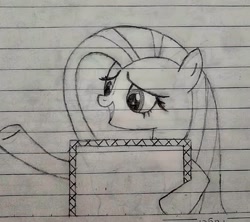 Size: 900x798 | Tagged: safe, artist:joenoba, fluttershy, pony, g4, lined paper, solo