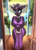 Size: 2588x3558 | Tagged: safe, artist:lightly-san, oc, oc only, oc:trill, changeling, anthro, breasts, cleavage, clothes, doorway, dress, female, high res, jewelry, lidded eyes, looking at you, solo