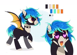 Size: 1754x1240 | Tagged: artist needed, safe, oc, oc:fran, bat pony, cute, heart eyes, male, reference sheet, stallion, wingding eyes