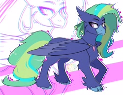 Size: 2048x1584 | Tagged: safe, artist:holomouse, oc, oc only, oc:plumeria blossom, hippogriff, hippogriff oc, lidded eyes, looking at you, smiling