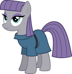 Size: 1600x1631 | Tagged: safe, artist:darkoverlords, maud pie, earth pony, pony, g4, maud pie (episode), season 4, eyelashes, eyeshadow, female, full body, lidded eyes, makeup, mare, simple background, solo, standing, tail, transparent background, vector