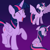 Size: 800x800 | Tagged: safe, artist:cloudy glow, artist:kysss90, artist:slb94, edit, editor:twilyisbestpone, vector edit, twilight sparkle, alicorn, pony, g4, ^^, angry, cute, ears back, eyes closed, female, floppy ears, gradient background, gritted teeth, mare, open mouth, open smile, purple background, raised hoof, raised leg, sad, simple background, sitting, smiling, spread wings, standing, teeth, twiabetes, twilight sparkle (alicorn), vector, wings