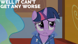 Size: 1280x720 | Tagged: safe, edit, edited screencap, editor:quoterific, screencap, princess celestia, twilight sparkle, alicorn, pony, unicorn, g4, season 1, the best night ever, clothes, dress, female, gala dress, mare, offscreen character, reaction image, solo focus, tempting fate, unicorn twilight