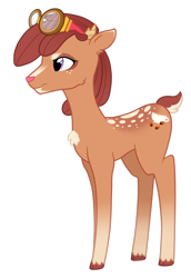 Size: 2031x2954 | Tagged: safe, artist:khimi-chan, oc, oc only, deer, deer oc, female, goggles, high res, simple background, solo, transparent background
