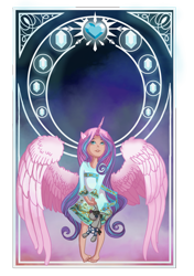 Size: 2379x3375 | Tagged: safe, artist:moryartix, human, alicorn humanization, barefoot, clothes, crystal heart, feet, female, high res, horn, horned humanization, humanized, simple background, smiling, solo, transparent background, winged humanization