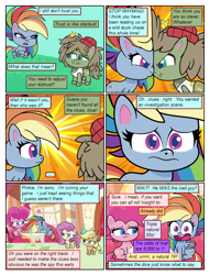 Size: 612x802 | Tagged: safe, artist:newbiespud, artist:swest, artist:winged cat, edit, edited screencap, screencap, applejack, dishwater slog, fluttershy, pinkie pie, rainbow dash, earth pony, pegasus, pony, comic:friendship is dragons, g4.5, my little pony: pony life, the best of the worst, comic, dialogue, eyelashes, frown, hat, screencap comic, smiling