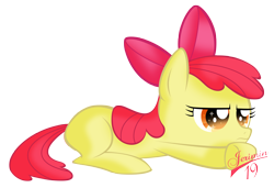 Size: 2638x1803 | Tagged: safe, artist:jerimin19, apple bloom, earth pony, pony, g4, bored, female, filly, simple background, solo, transparent background