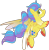 Size: 1280x1299 | Tagged: safe, artist:rohans-ponies, bubble balloon, pegasus, pony, g3, g4, braid, chest fluff, colored hooves, colored wings, deviantart watermark, female, flying, freckles, g3 to g4, generation leap, gradient wings, green eyes, hoof polish, looking at you, looking back, looking back at you, multicolored freckles, obtrusive watermark, ponytail, simple background, solo, spread wings, transparent background, unshorn fetlocks, watermark, wings