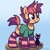 Size: 2048x2048 | Tagged: safe, artist:pfeffaroo, oc, oc:kettle chip, cat, pony, unicorn, clothes, cute, female, high res, mare, ocbetes, plushie, shirt, smiling, socks, solo, striped socks, t-shirt