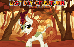 Size: 2064x1321 | Tagged: safe, artist:jhayarr23, artist:not-yet-a-brony, autumn blaze, kirin, g4, 2021, autumn, butt, forest, looking at you, plot, scenery, solo