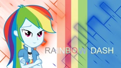 Size: 1920x1080 | Tagged: safe, artist:asrafpie, rainbow dash, equestria girls, g4, wallpaper