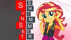 Size: 1920x1080 | Tagged: safe, artist:asrafpie, sunset shimmer, equestria girls, g4, cute, peace sign, shimmerbetes, wallpaper