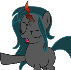 Size: 4214x4146 | Tagged: safe, artist:shootingstarsentry, oc, oc:nightshade (digimonlover101), changepony, hybrid, absurd resolution, female, interspecies offspring, offspring, parent:king sombra, parent:queen chrysalis, parents:chrysombra, simple background, solo, transparent background, vector