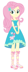 Size: 521x1344 | Tagged: safe, artist:invisibleink, fluttershy, equestria girls, equestria girls series, g4, clothes, cutie mark on clothes, dress, feet, female, fluttershy boho dress, hairpin, lace sandals, shoes, simple background, skirt, solo, transparent background, vector