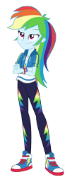 Size: 549x1344 | Tagged: safe, artist:invisibleink, rainbow dash, equestria girls, equestria girls series, g4, clothes, converse, crossed arms, female, shoes, simple background, smiling, smirk, sneakers, solo, transparent background, vector