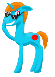 Size: 1800x2500 | Tagged: safe, artist:flammerfime, oc, oc only, oc:flammer fime, pony, unicorn, 2022 community collab, derpibooru community collaboration, simple background, smiling, solo, sunglasses, transparent background