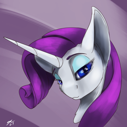 Size: 2160x2160 | Tagged: safe, artist:tenebrisnoctus, rarity, pony, unicorn, g4, bust, female, high res, lidded eyes, looking at you, mare, solo