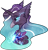 Size: 698x731 | Tagged: safe, artist:velnyx, nightmare rarity, terramar, classical hippogriff, hippogriff, hybrid, pony, unicorn, g4, beak, blue eyes, bust, colored pupils, ear fluff, ethereal mane, flowing mane, gem, glowing, glowing eyes, horn, jewelry, regalia, simple background, solo, sparkles, starry mane, transparent background