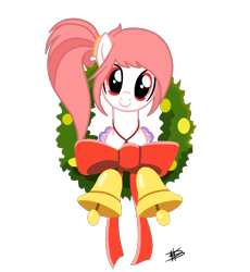 Size: 2764x3000 | Tagged: safe, artist:princessmoonsilver, oc, oc:fire lynk, pegasus, pony, christmas wreath, female, high res, mare, simple background, solo, transparent background, wreath