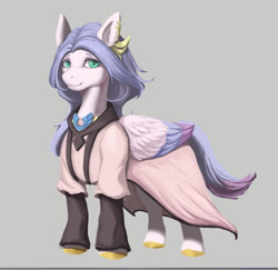 Size: 846x821 | Tagged: safe, artist:mihail404, oc, oc:sarah fairyland, pegasus, pony, g5, my little pony: a new generation, clothes, dress, ear fluff, pegasus crystal, solo, watchers:the mystery of harmony