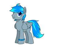 Size: 3000x2000 | Tagged: safe, artist:yufebwifbi, oc, oc only, oc:leaf blade, pegasus, pony, 2022 community collab, derpibooru community collaboration, blue eyes, folded wings, full body, high res, male, pegasus oc, show accurate, simple background, smiling, solo, stallion, standing, tail, transparent background, two toned mane, two toned tail, wings