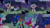 Size: 1280x720 | Tagged: safe, edit, edited screencap, editor:quoterific, screencap, princess celestia, princess luna, alicorn, pony, between dark and dawn, g4, season 9, clothes, female, magic, mare, open mouth, open smile, ponytail, royal sisters, shirt, siblings, sisters, smiling, telekinesis