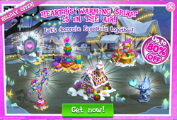 Size: 1032x696 | Tagged: safe, gameloft, spike, g4, advertisement, christmas, holiday, sale