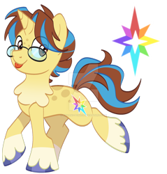 Size: 1280x1340 | Tagged: safe, artist:rohans-ponies, oc, oc:starbowy, pony, unicorn, glasses, male, simple background, solo, stallion, tongue out, transparent background