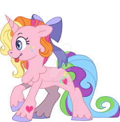 Size: 1280x1304 | Tagged: safe, artist:rohans-ponies, rarity (g3), pony, g3, g4, bow, g3 to g4, generation leap, hair bow, simple background, solo, transparent background