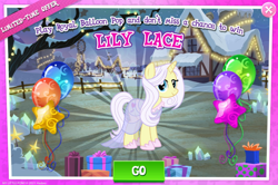 Size: 1036x688 | Tagged: safe, gameloft, lily lace, g4, advertisement, costs real money, female, mare