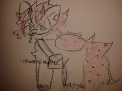 Size: 2560x1920 | Tagged: safe, artist:strawberri-milk, oc, oc only, solo, tongue out, traditional art