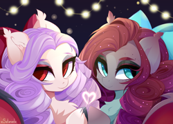 Size: 5000x3600 | Tagged: safe, artist:xsatanielx, oc, oc only, oc:enya lunar eclipse, oc:luna valentine, bat pony, pony, absurd resolution, bat pony oc