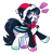 Size: 1255x1319 | Tagged: safe, artist:star-theft, oc, oc only, oc:neo starstorm, bat pony, pony, bat pony oc, christmas, clothes, hat, holiday, santa hat, scarf, simple background, solo, transparent background