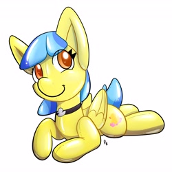 Size: 4096x4096 | Tagged: safe, artist:ponballoon, oc, oc:bubble "duckie" bath, inflatable pony, pegasus, pony, choker, female, inflatable, living object, looking at you, mare, solo
