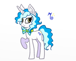 Size: 1000x800 | Tagged: safe, artist:asougi, oc, oc only, pony, unicorn, ear fluff, female, full body, horn, mare, raised hoof, simple background, smiling, solo, standing, tail, two toned mane, two toned tail, unicorn oc, white background, yellow eyes