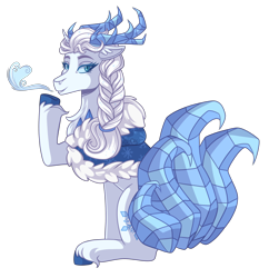 Size: 3100x3200 | Tagged: safe, artist:monnarcha, oc, oc:yuki, earth pony, pony, female, high res, horns, mare, simple background, solo, transparent background
