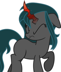 Size: 4330x5141 | Tagged: safe, artist:shootingstarsentry, oc, oc:nightshade (digimonlover101), changepony, hybrid, absurd resolution, eyes closed, female, floppy ears, interspecies offspring, offspring, parent:king sombra, parent:queen chrysalis, parents:chrysombra, simple background, solo, transparent background, vector