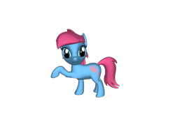 Size: 1200x900 | Tagged: safe, artist:rolleotheponyfan56, baby cuddles, earth pony, pony, ponylumen, g1, g4, 3d, 3d pony creator, baby, baby pony, cuddlebetes, cute, female, filly, g1 to g4, generation leap, raised hoof, raised leg, simple background, smiling, solo, transparent background