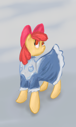 Size: 884x1466 | Tagged: safe, artist:dddlicious, apple bloom, earth pony, pony, g4, alice in wonderland, clothes, dress, female, filly, solo