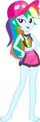 Size: 1280x3837 | Tagged: safe, artist:marcorulezzz, rainbow dash, equestria girls, equestria girls specials, g4, my little pony equestria girls: better together, my little pony equestria girls: forgotten friendship, belly button, cap, clothes, hand on hip, hat, simple background, sleeveless, solo, swimsuit, transparent background, vector