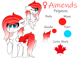 Size: 8000x6000 | Tagged: safe, artist:skylarpalette, oc, oc only, oc:making amends, pegasus, pony, absurd resolution, blue eyes, canada, canadian, chest fluff, clothes, cute, ear fluff, eye clipping through hair, female, fluffy, grin, hoodie, mare, multeity, no shading, ocbetes, pegasus oc, pegasus wings, raised hoof, reference sheet, simple background, smiling, solo, transparent background, wings