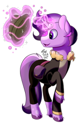 Size: 1100x1700 | Tagged: safe, artist:starcasteclipse, oc, oc only, pony, unicorn, hat, magic, simple background, solo, telekinesis, transparent background