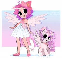 Size: 1938x1827 | Tagged: safe, artist:syrupyyy, oc, oc only, alicorn, human, pony, alicorn oc, horn, humanized, solo, wings