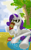 Size: 1600x2560 | Tagged: safe, artist:halfaman, rarity, pony, unicorn, g4, alcohol, baltica, beach, beer, drinking, lying down, palm tree, solo, sunglasses, tree